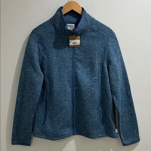 NWT Eddie Bauer Women’s Zip Up Sweater XL Fleece Jacket Blue Cozy Layering Hike